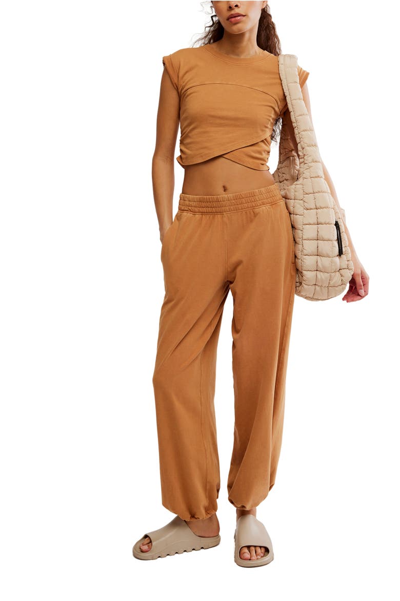 FP Movement Hot Shot Crossover T-Shirt & Joggers Set, Alternate, color, CAMEL