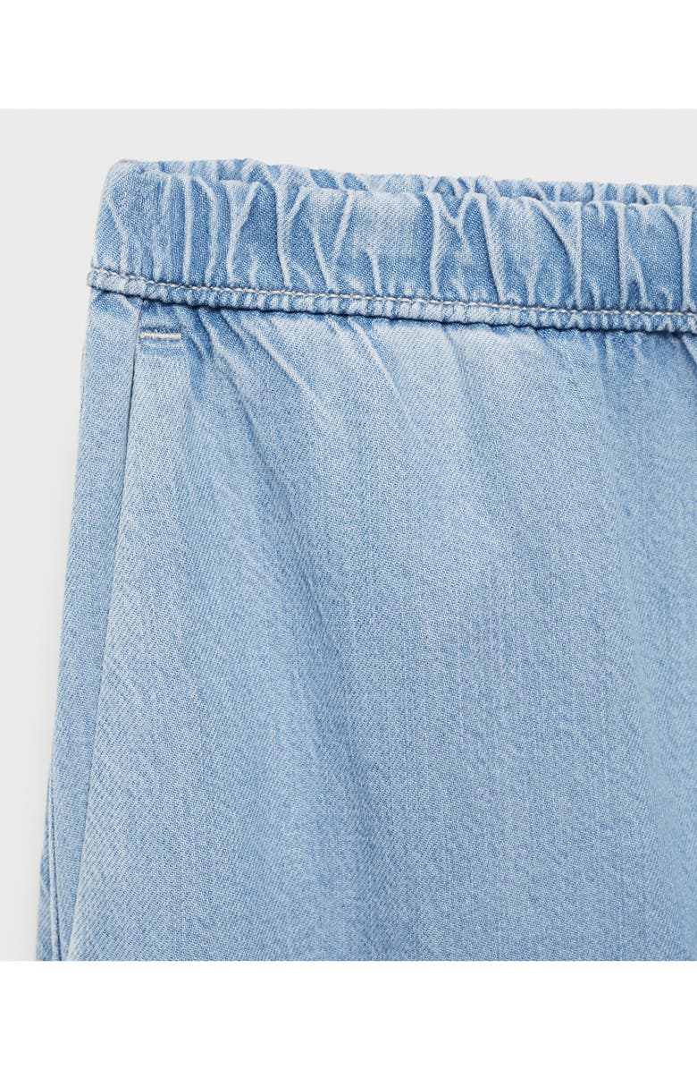 MANGO Siros Pull-On Wide Leg Denim Pants, Alternate, color, Light Blue