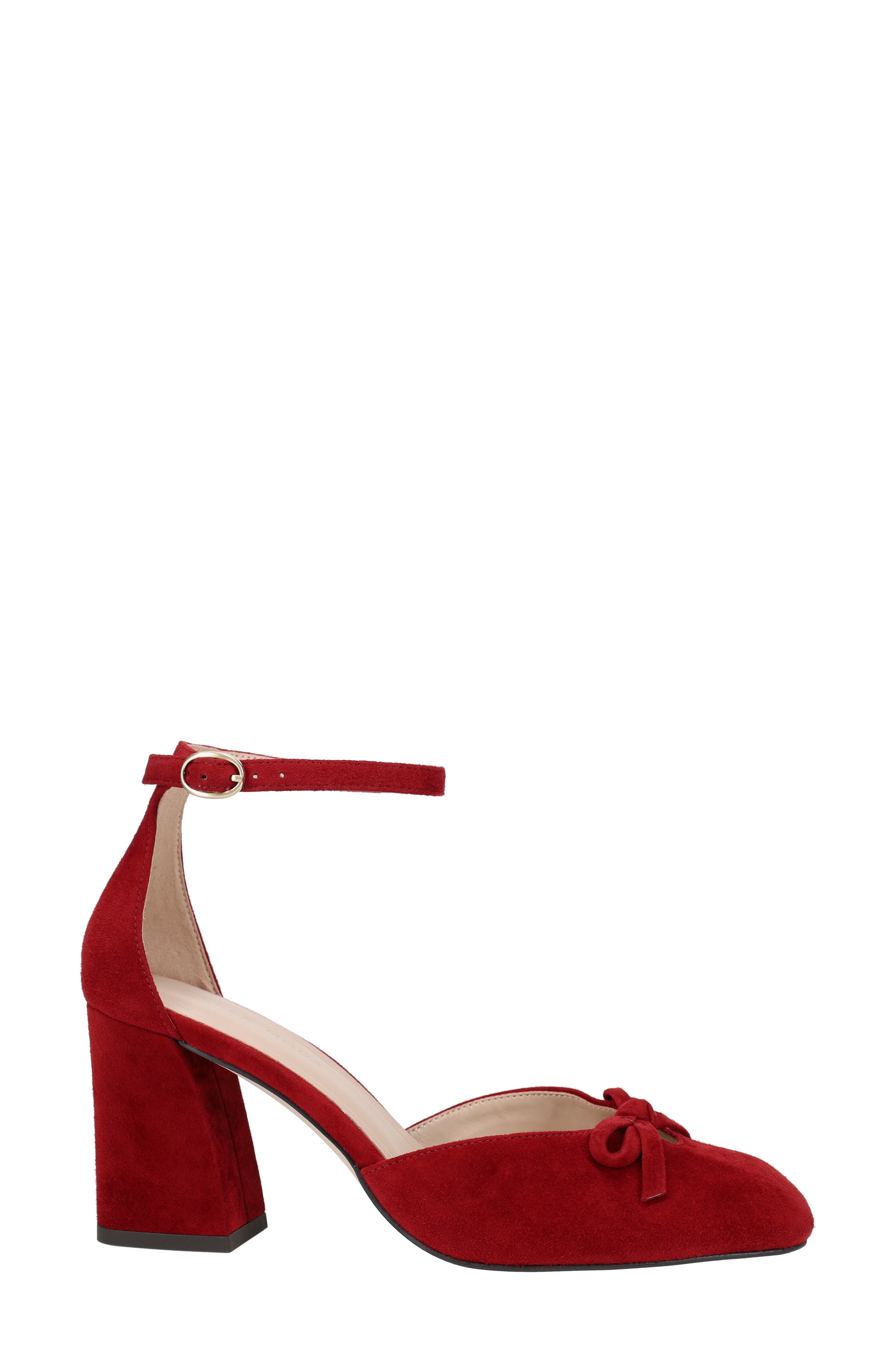 Heleen Ankle Strap Pump, Alternate, color, CRANBERRY