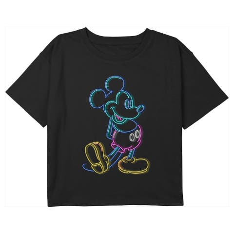 Girl's Mickey & Friends Neon Mickey  Graphic T-Shirt