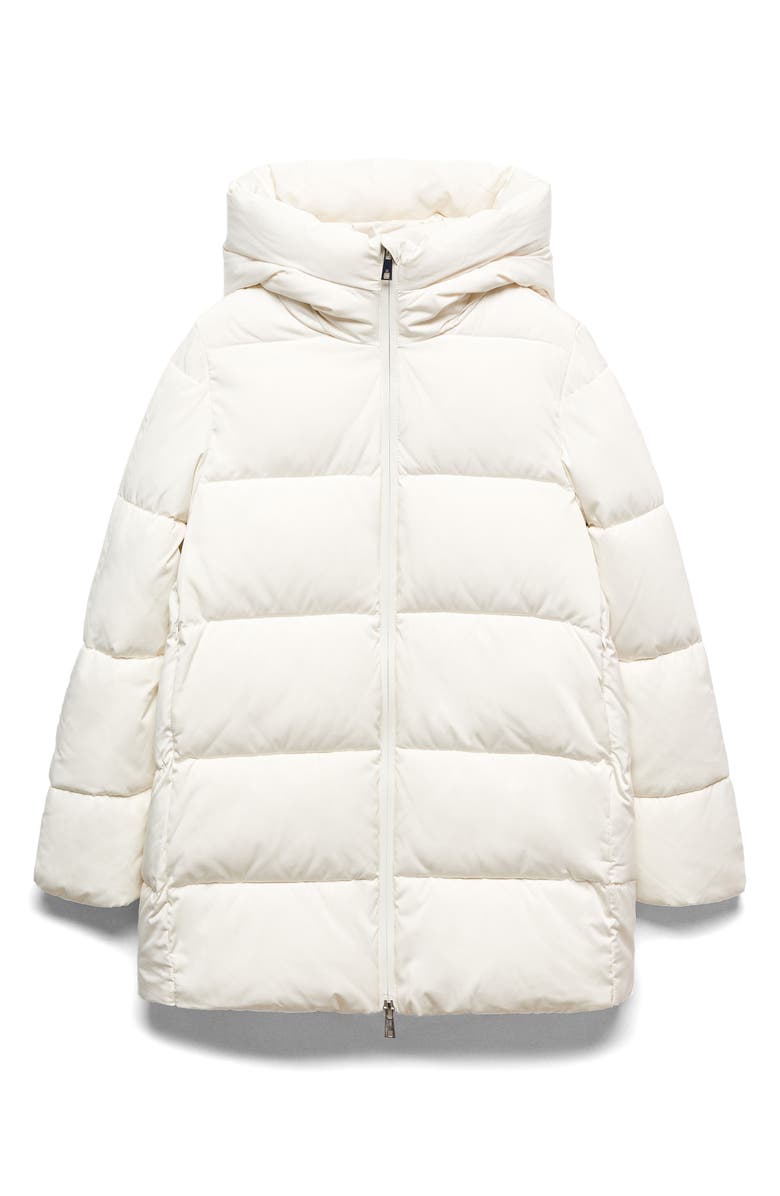 MANGO Quilted Water Repellent Hooded Puffer Coat, Main, color, 