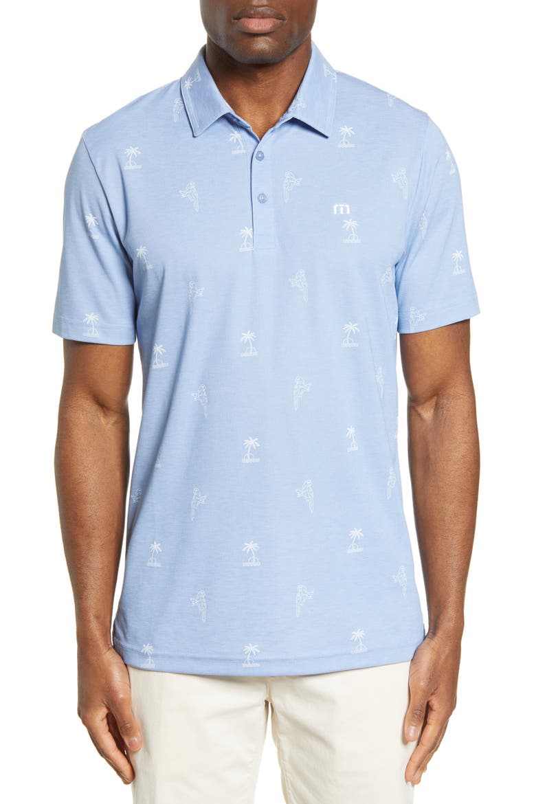 Loose Screws Palm & Parrot Polo, Main, color, HEATHER ALLURE