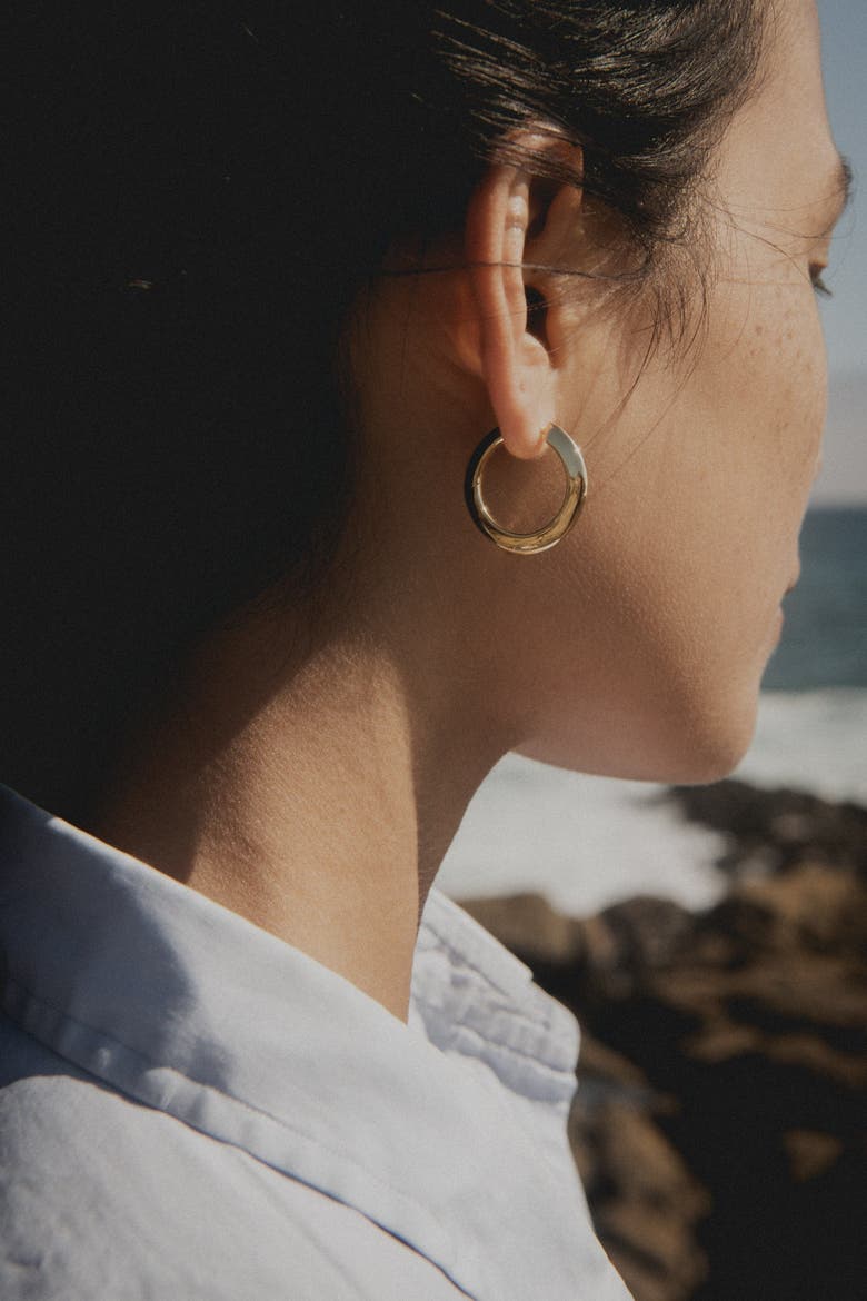 Talia Medium Hoop Earrings, Alternate, color, 14K Recycled Gold Vermeil