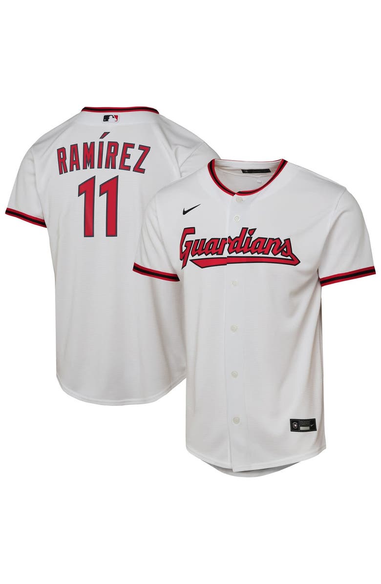 Nike Youth Nike José Ramírez White Cleveland Guardians Home Replica Player Jersey, Main, color, White