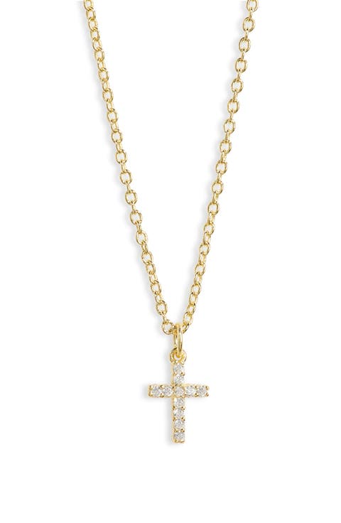 Cubic Zirconia Mini Cross Pendant Necklace