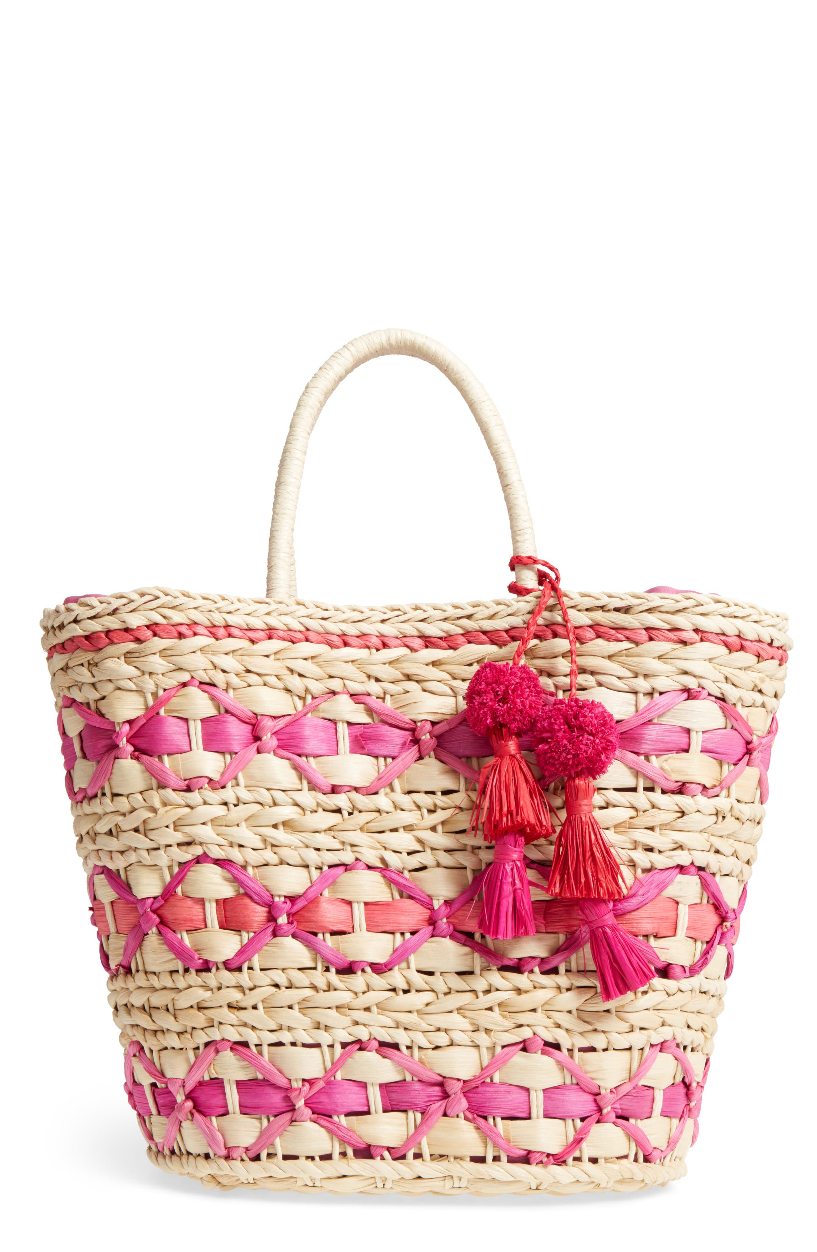 Nordstrom Color Pop Woven Tote, Main, color, 