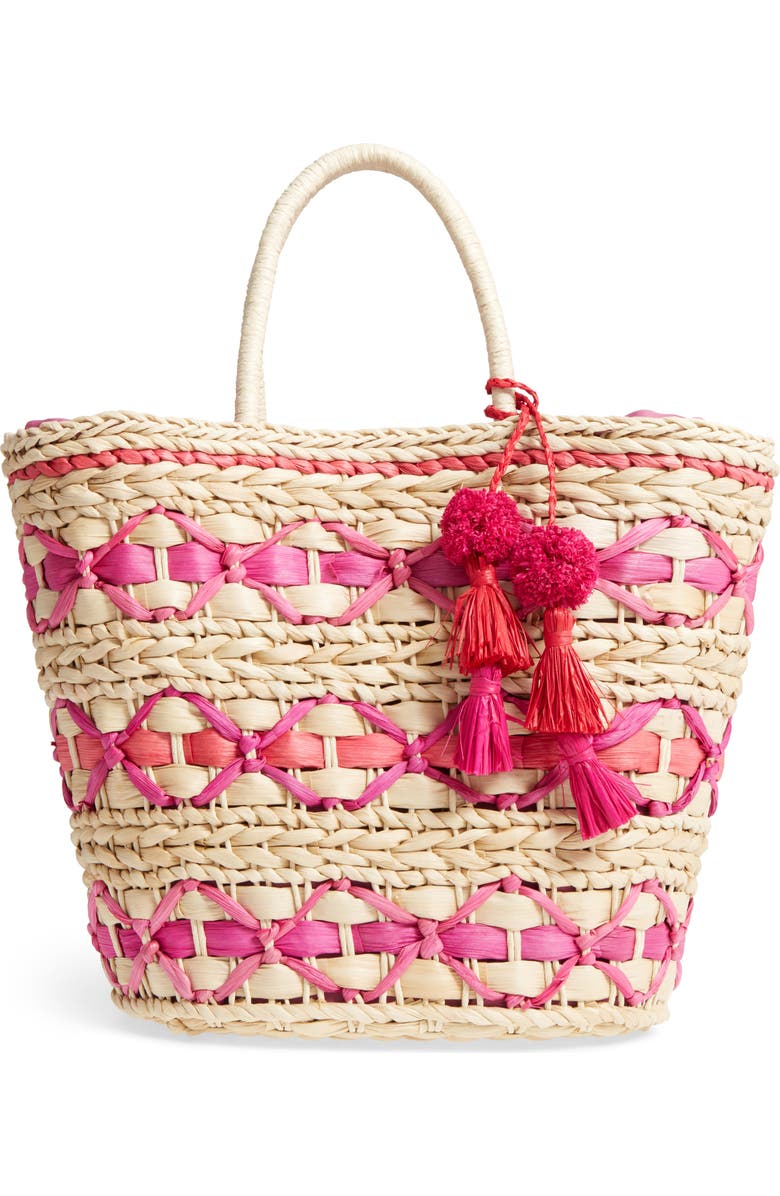 Nordstrom Color Pop Woven Tote, Main, color,