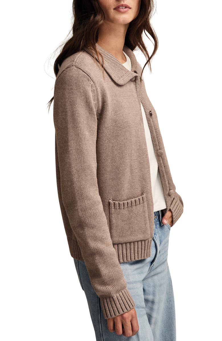 Lucky Brand Cotton Cardigan, Alternate, color, Falcon Heather