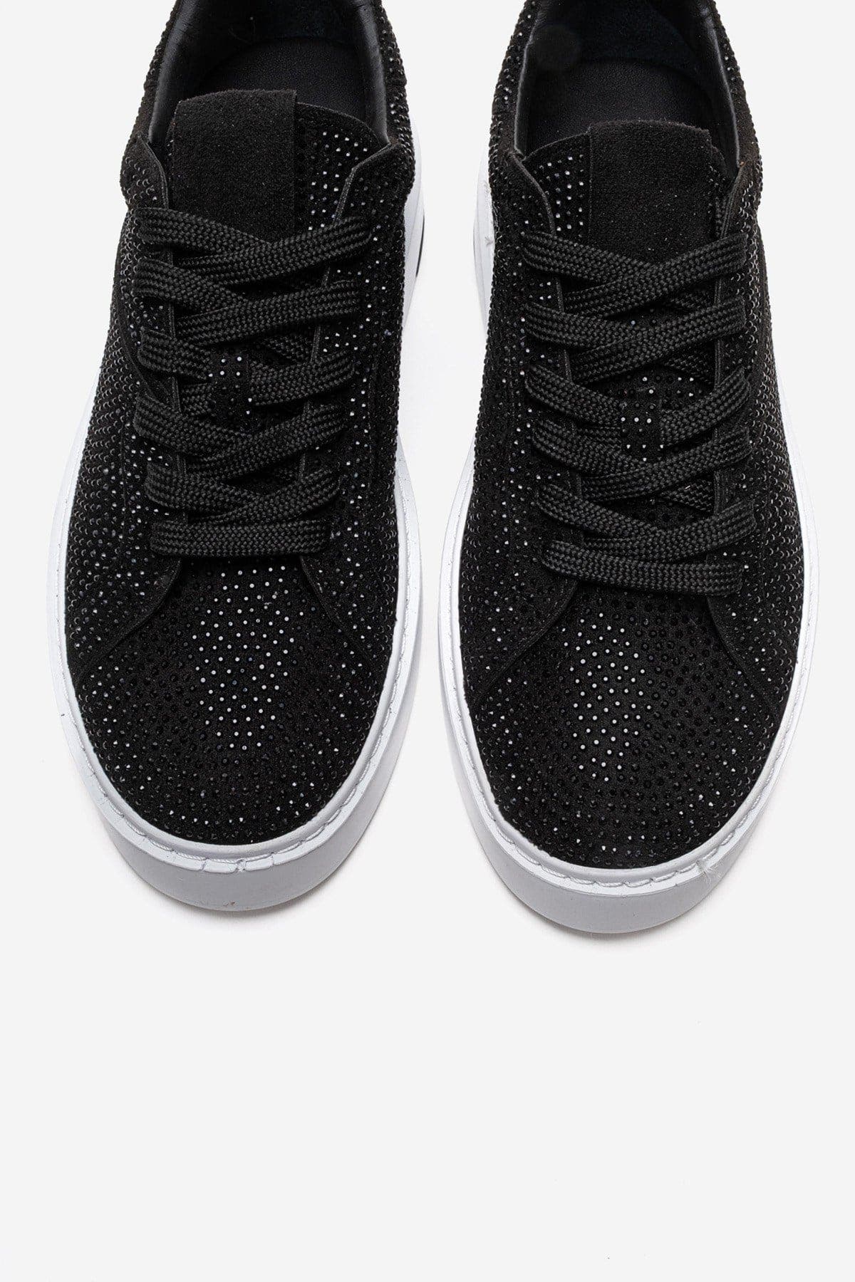 Prologue Shoes Berina Embellished Sneaker, Alternate, color, Black Suede
