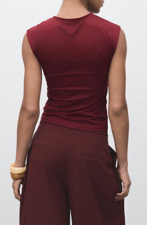 Mango Fitted Sleeveless Top In Burgundy