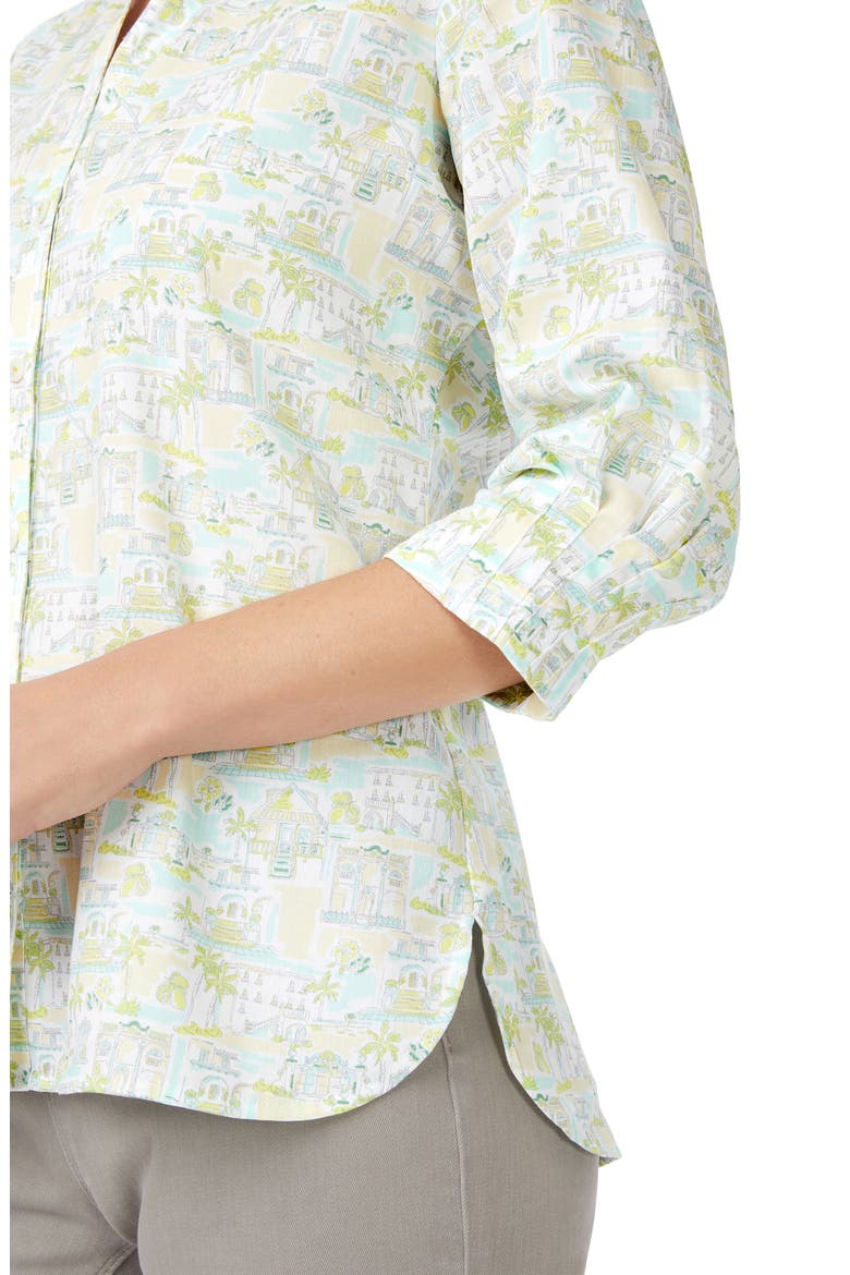 Meryl Coast to Coast Print Cotton Button-Up Shirt, Alternate, color, SEA MIST