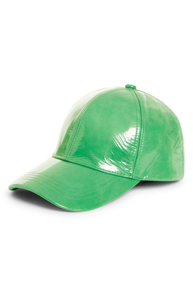 Stand Studio Cia Luminous Faux Leather Baseball Cap, Main, color,