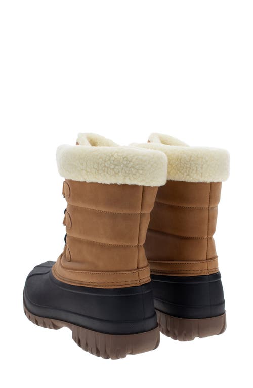 Chooka Cold Weather Faux Shearling Lined Snow Boot In Brown
