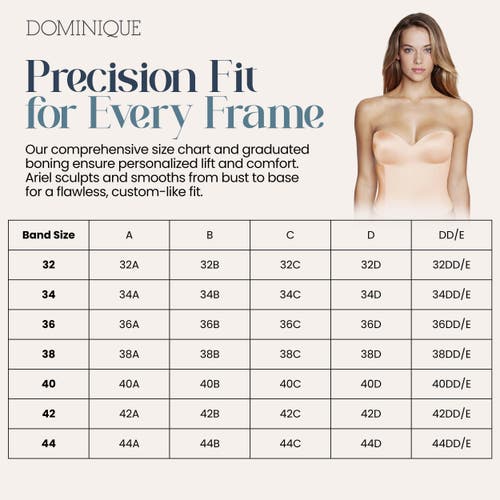 Dominique Intimates Ariel Low Back Hidden Underwire Convertible Strapless Longline Bra In White