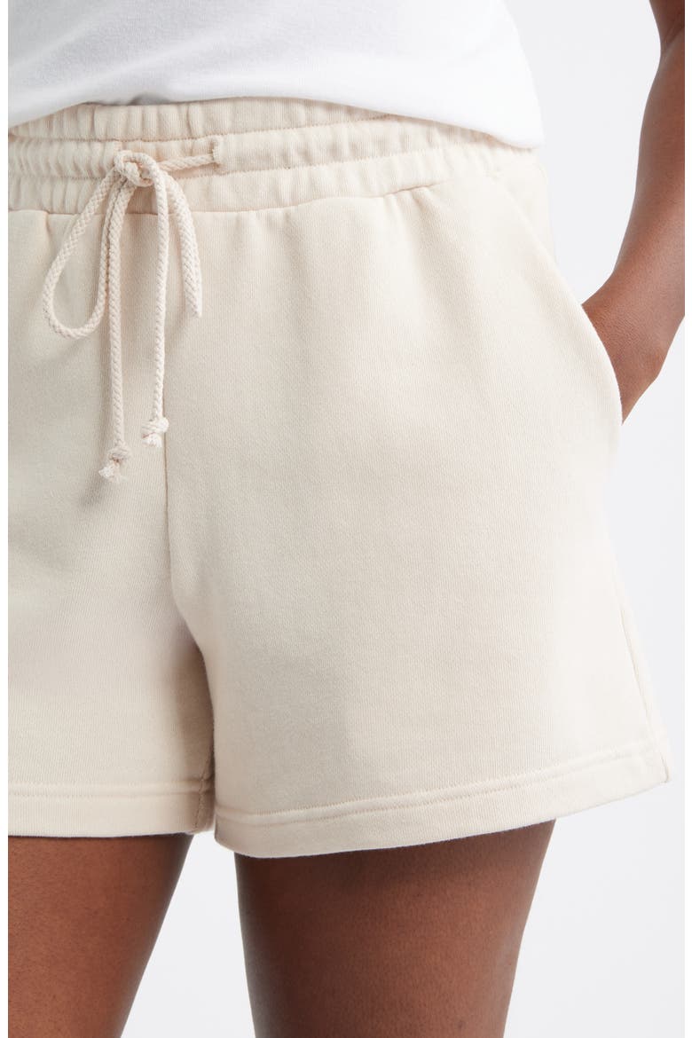 French Terry Drawstring Shorts, Alternate, color, BEIGE SHELL