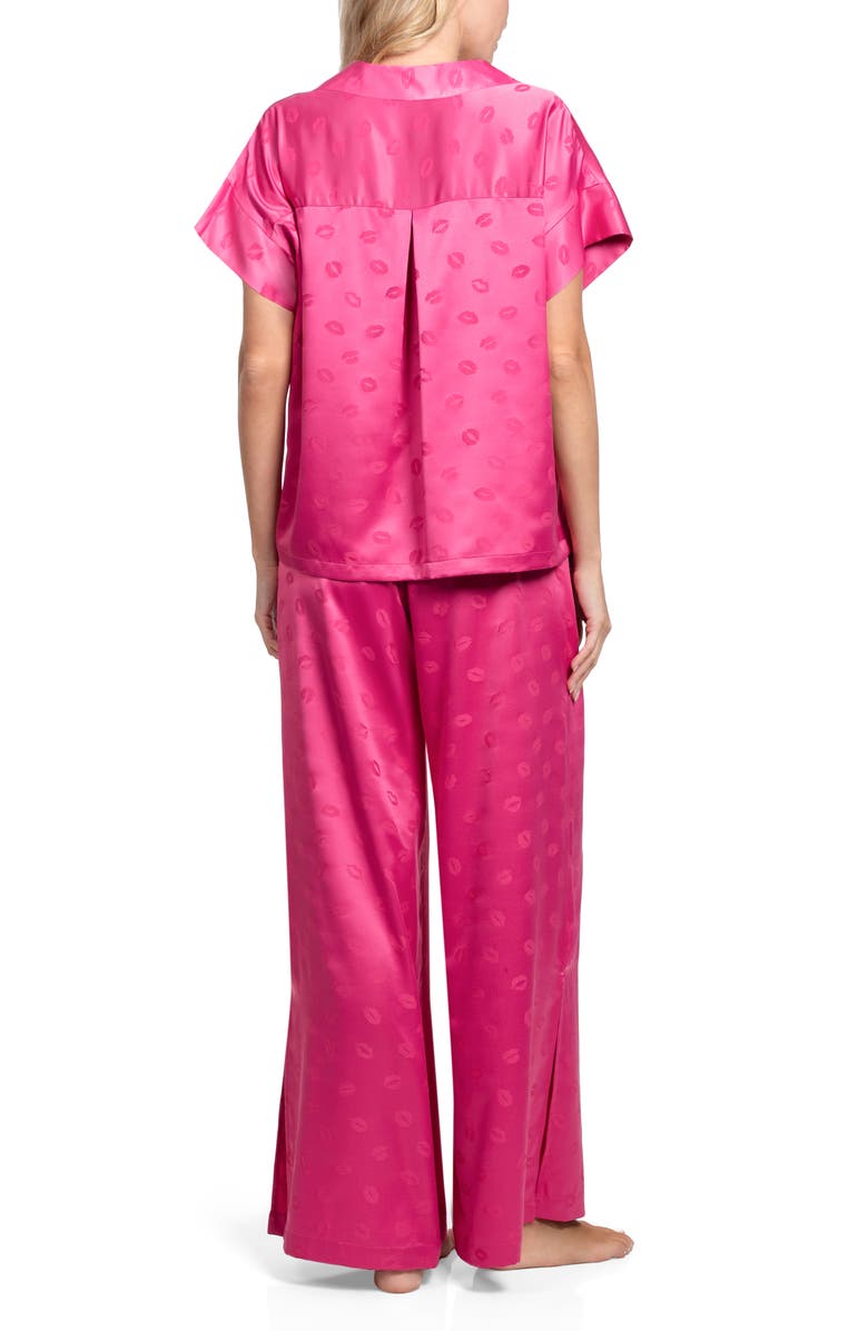 Midnight Bakery Valentine's Day Print Satin Long Pajamas, Alternate, color, Pink