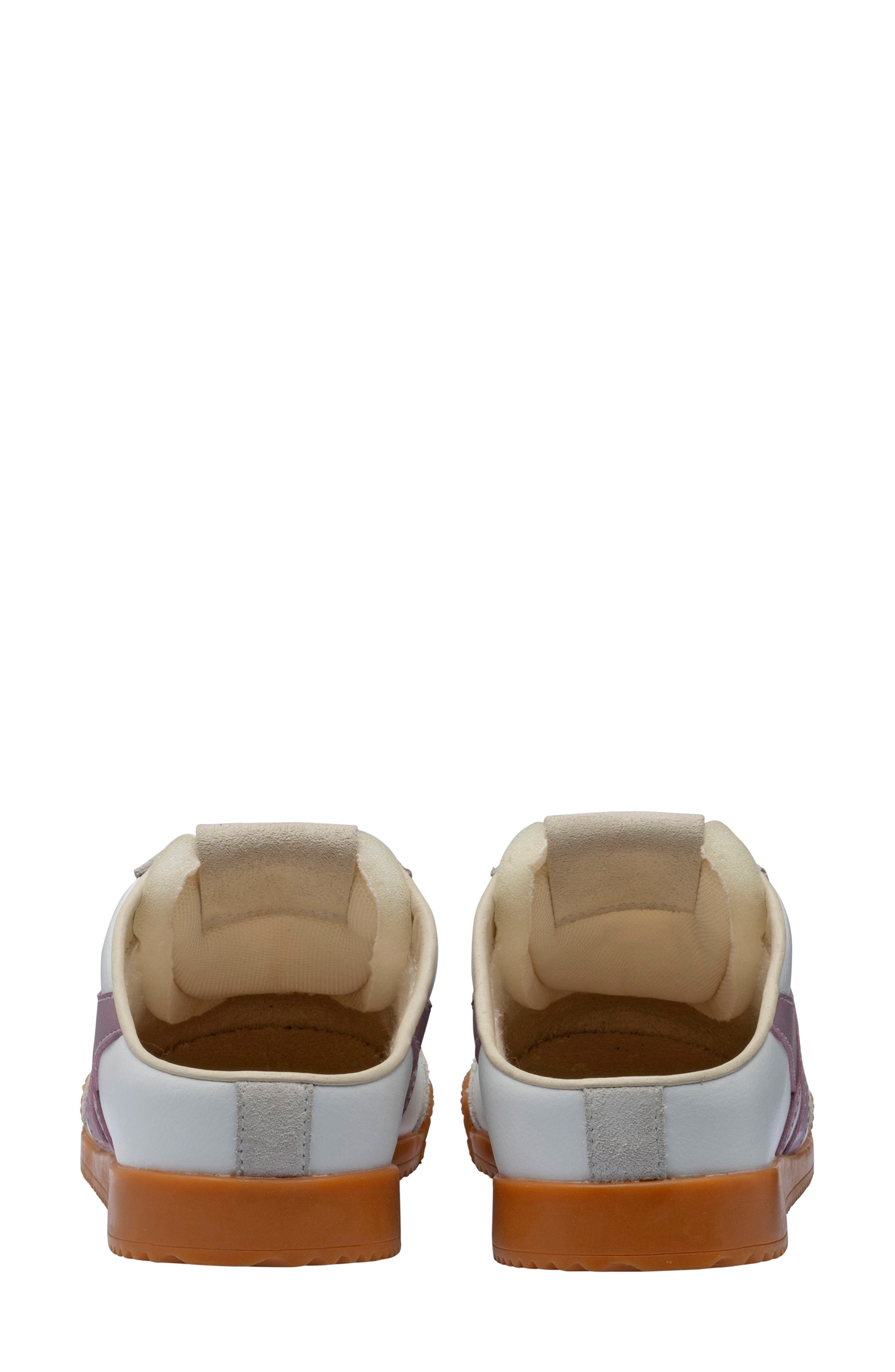 Elan Leather Mule Sneaker, Alternate, color, WHITE/ PINK