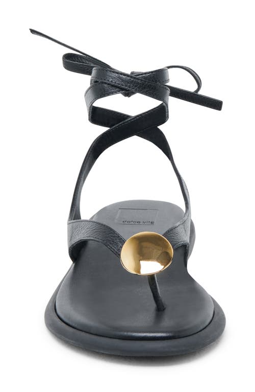 Dolce Vita Judy Ankle Wrap Sandal In Black Leather