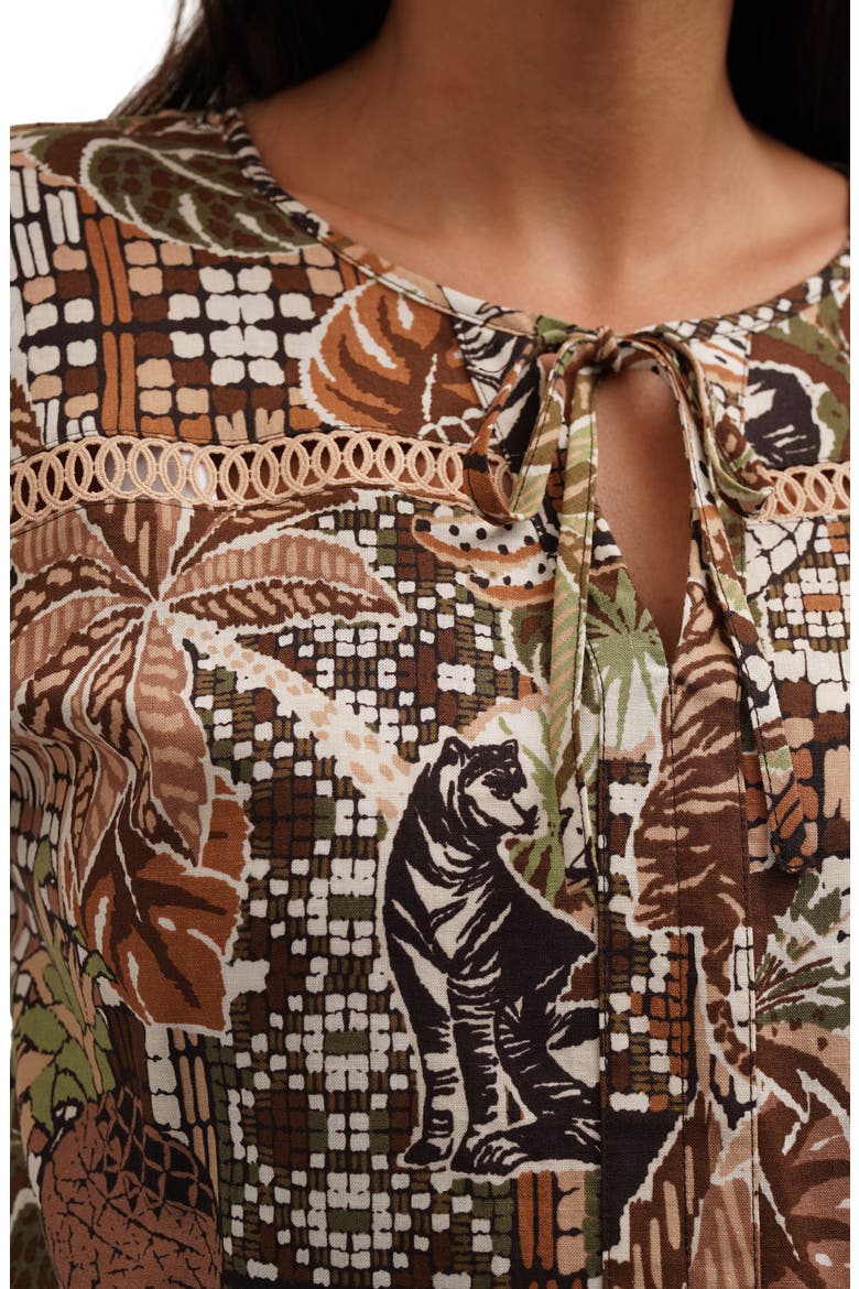 Tie Keyhole Cap Sleeve Top, Alternate, color, RIO NEUTRAL