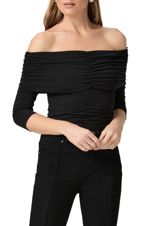 Naya Ruched Off the Shoulder Crop Top