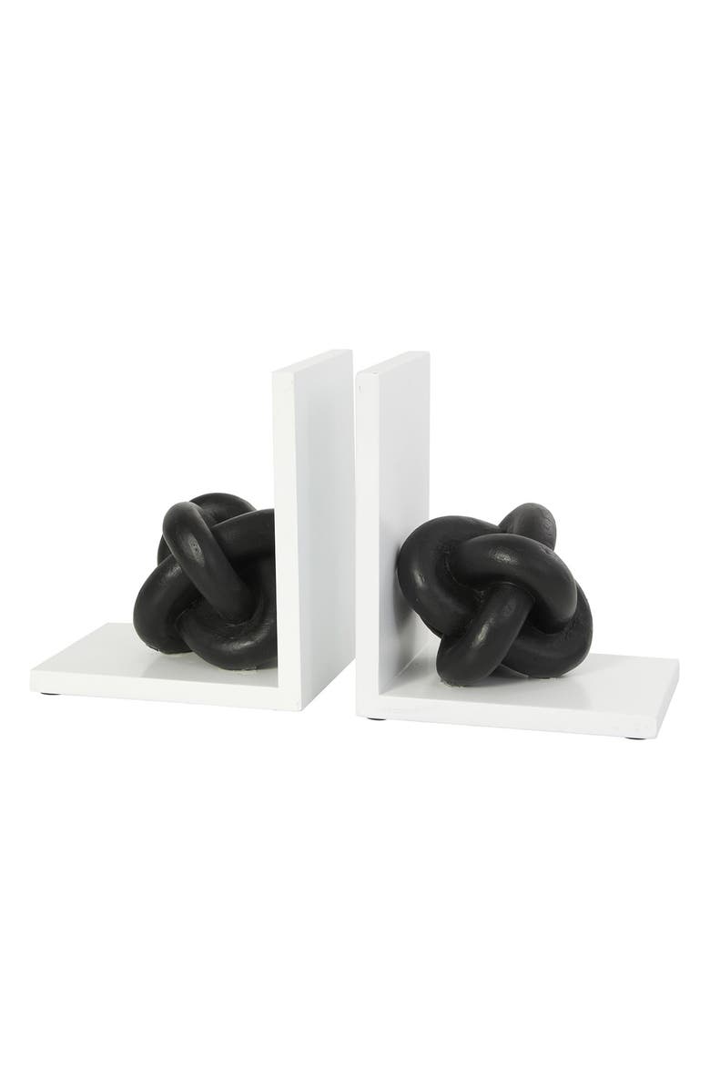 UMA Contemporary Set of 2 Bookends, Alternate, color, Black