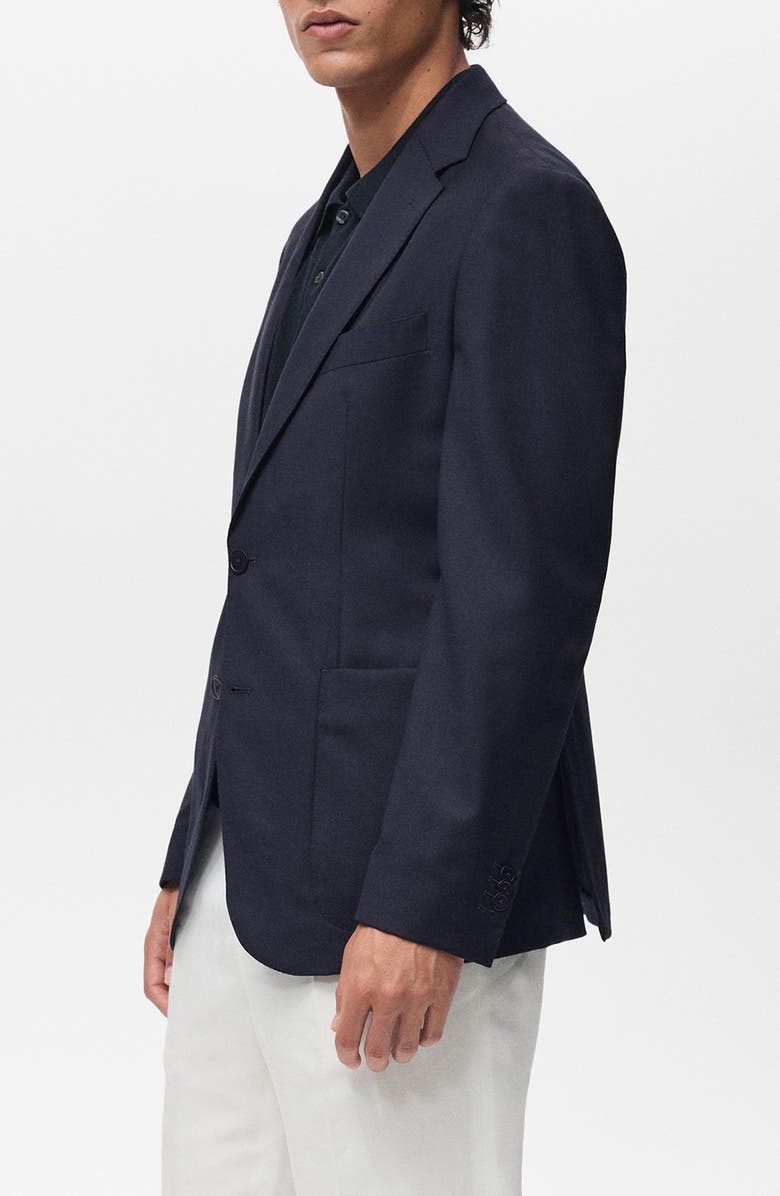 MANGO Slim Fit Cool Wool Blazer, Alternate, color, Navy