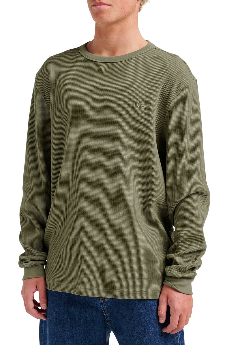 Quiksilver Nelson Long Sleeve Thermal Cotton Blend Pullover, Alternate, color, Fallen Rock