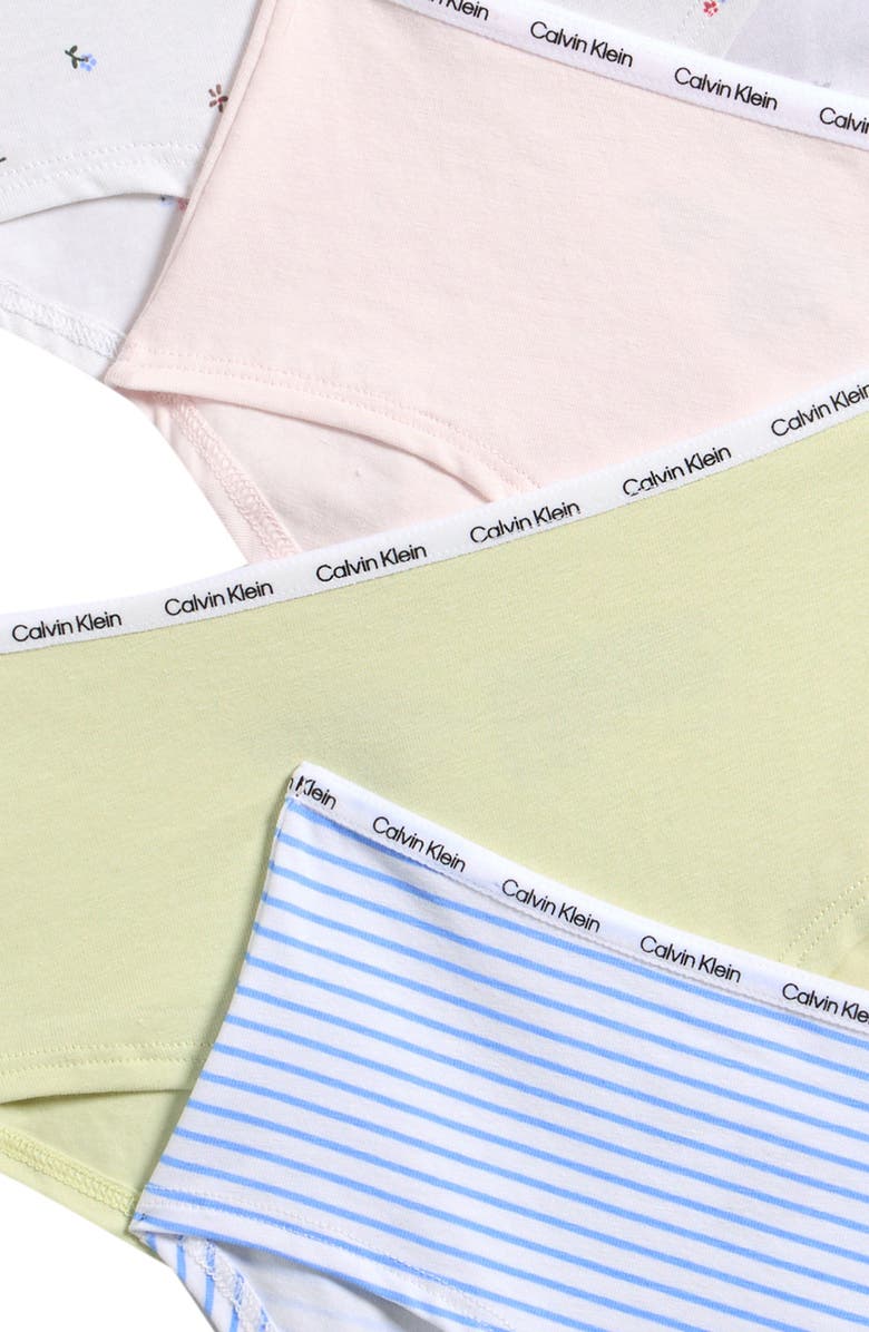 Calvin Klein Kids' 6-Pack Hipster Briefs, Alternate, color, Stripe/ Floral/ Multi