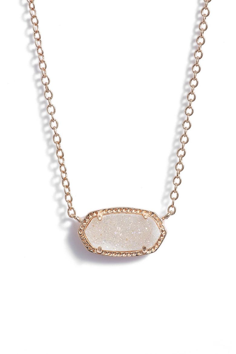 Elisa Pendant Necklace, Main, color, IRIDESCENT DRUSY/ ROSE GOLD