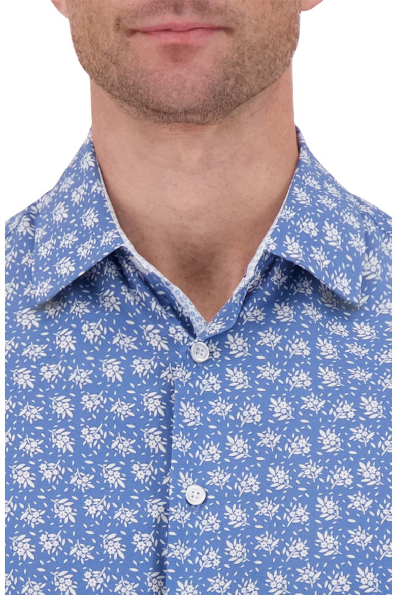 Slim Fit Floral Performance Dress Shirt, Alternate, color, 41 NAVY