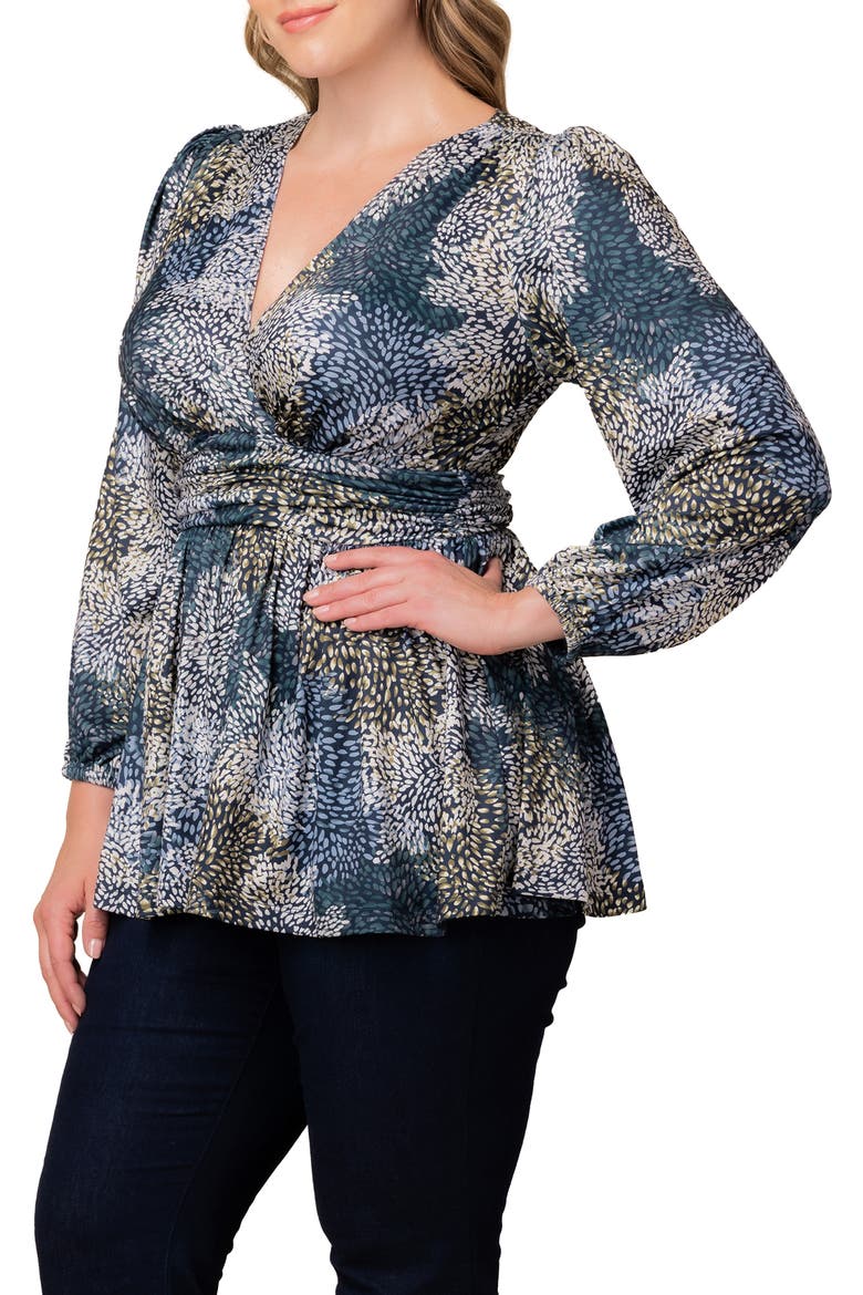 Leah Gathered Top, Alternate, color, BLUE MULTI