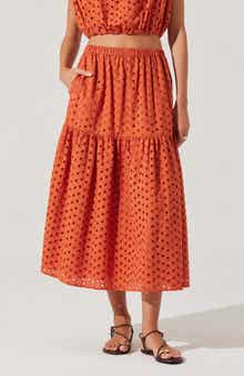 ASTR the Label Nalley Eyelet Tiered Skirt with Pockets