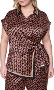 KARL LAGERFELD PARIS Tie Waist Satin Top