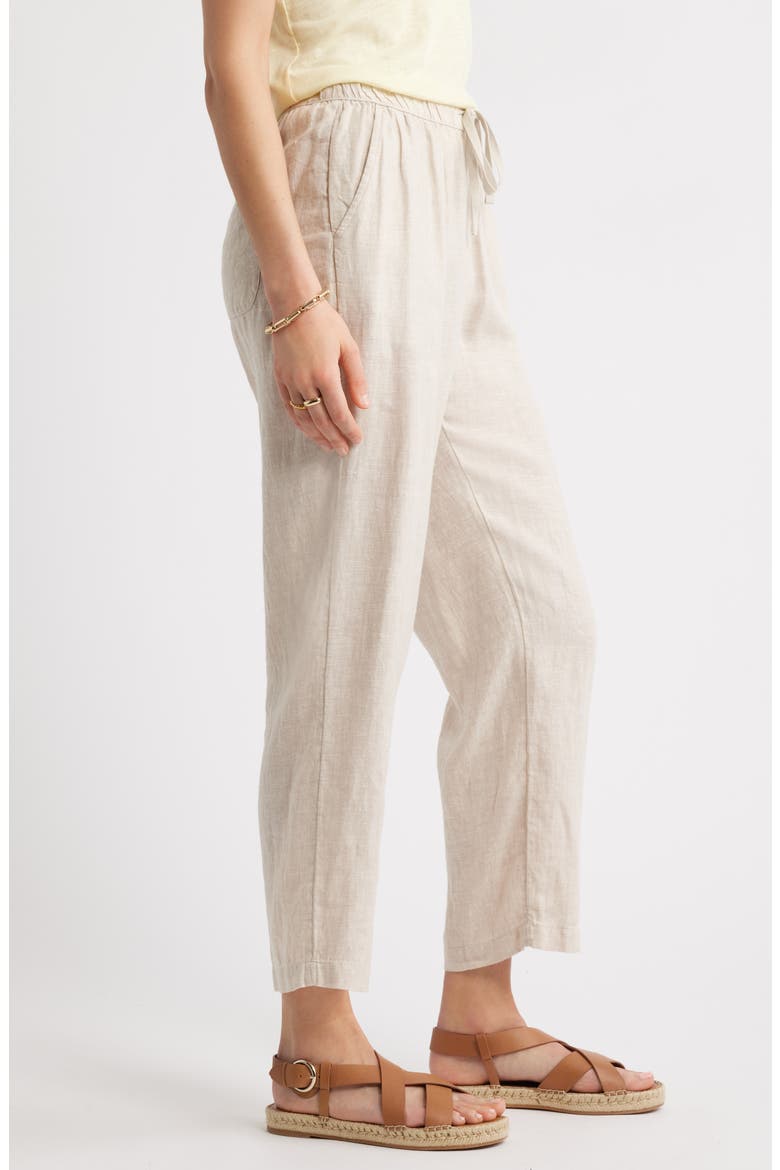 Easy Straight Leg Linen Pants, Alternate, color, FLAX