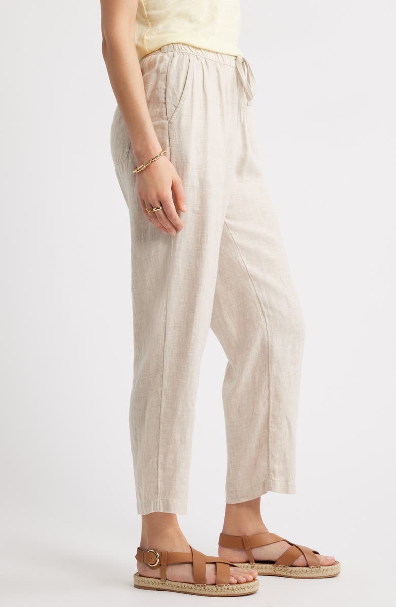 Caslon<sup>®</sup> Easy Straight Leg Linen Pants, Alternate, color,
