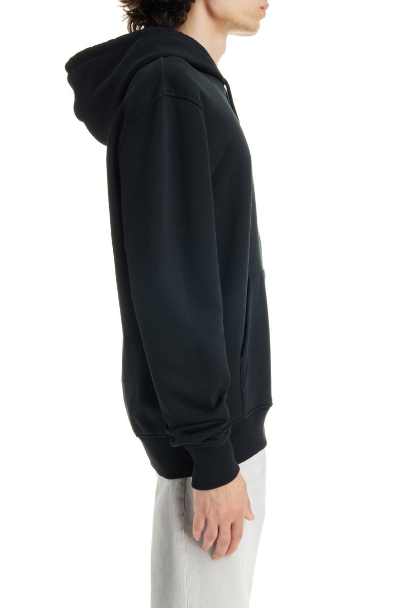 AMI PARIS Ami de Coeur Embroidered Cotton Knit Hoodie, Alternate, color, Black/ 001