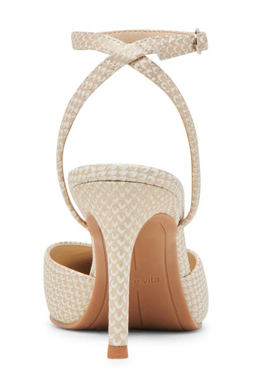 Dolce Vita Keisha Ankle Strap Pump In Champagne Snake Embossed