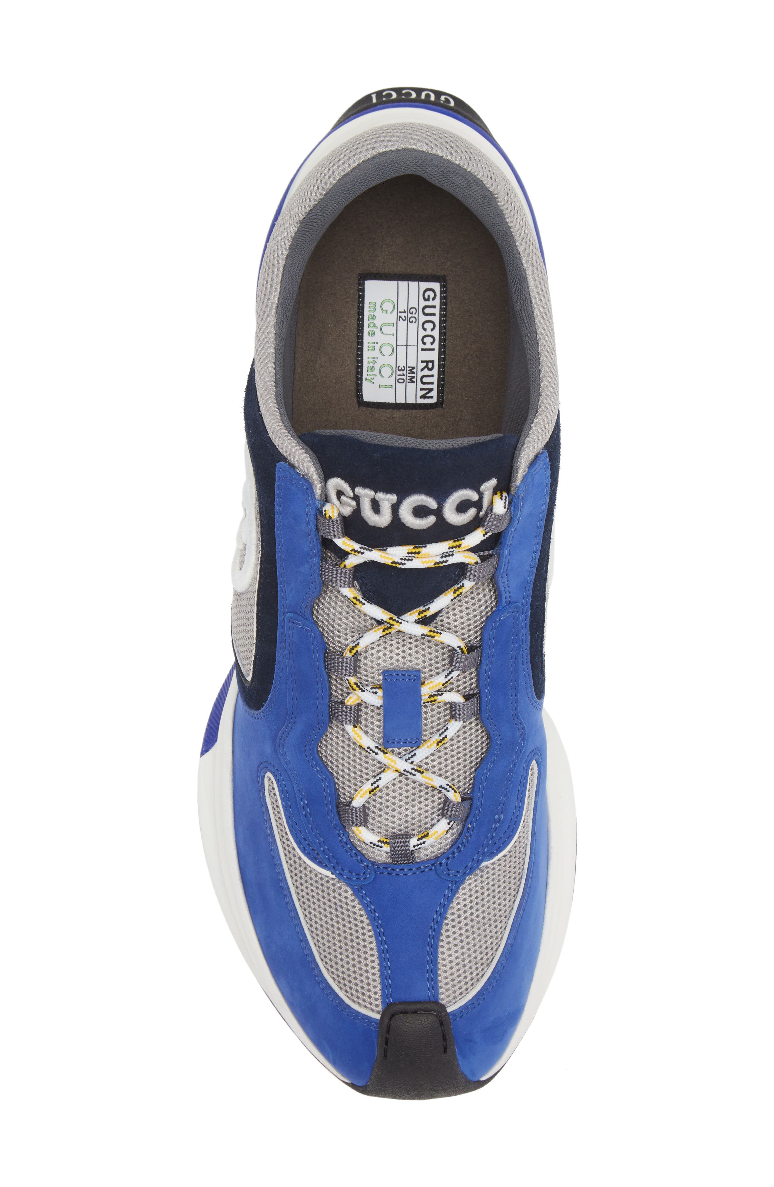 Gucci Run Mixed Media Sneaker, Alternate, color, Multi Blue