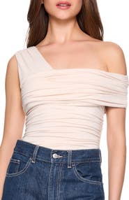 Susana Monaco One-Shoulder Gathered Knit Top