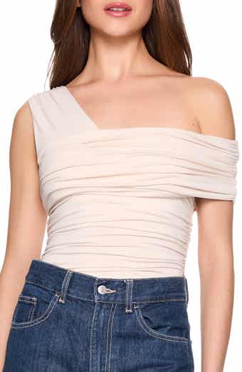 Susana Monaco One-Shoulder Gathered Knit Top