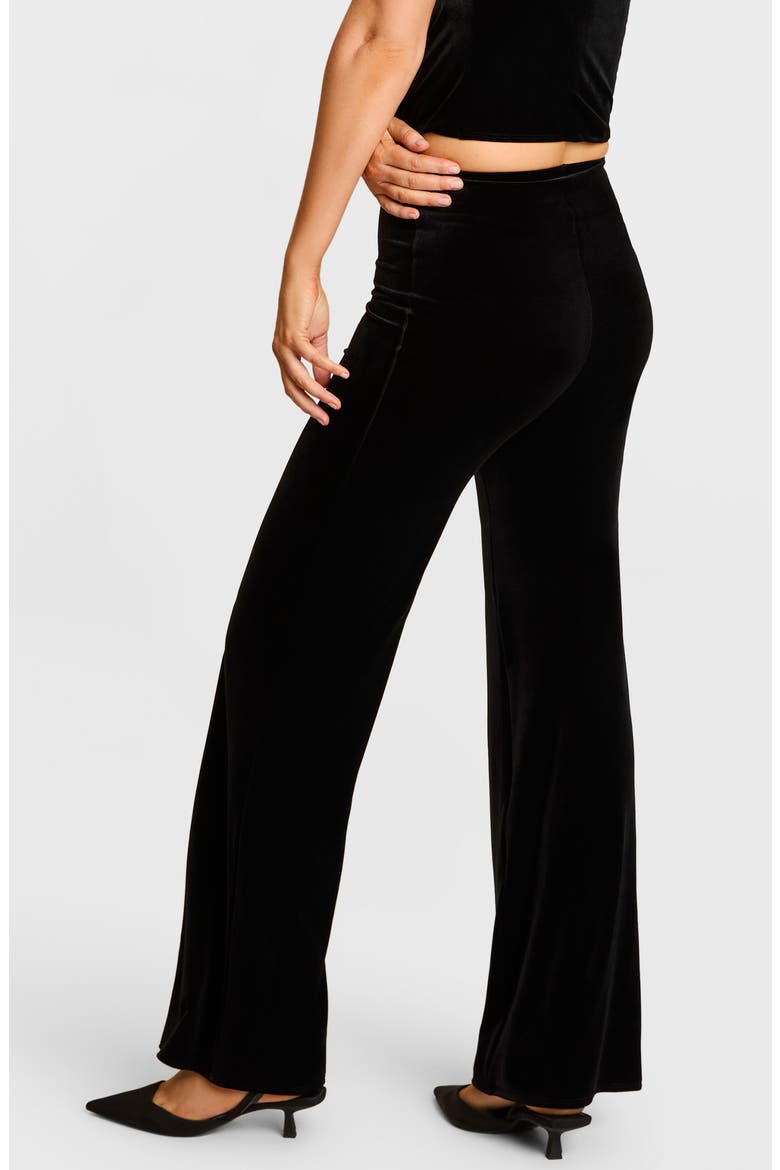 Velvet Wide Leg Pants, Alternate, color, BLACK