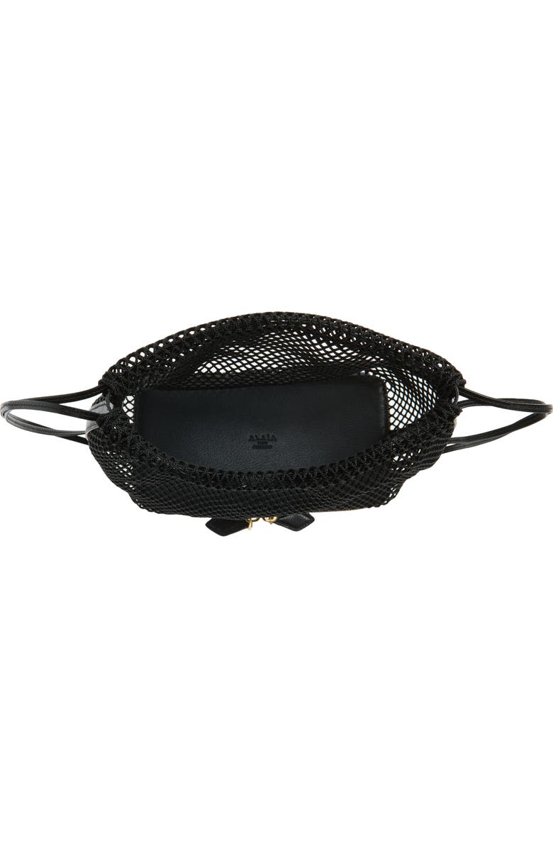 Alaïa Le Pochon Fishnet Shoulder Bag, Alternate, color, Noir 999