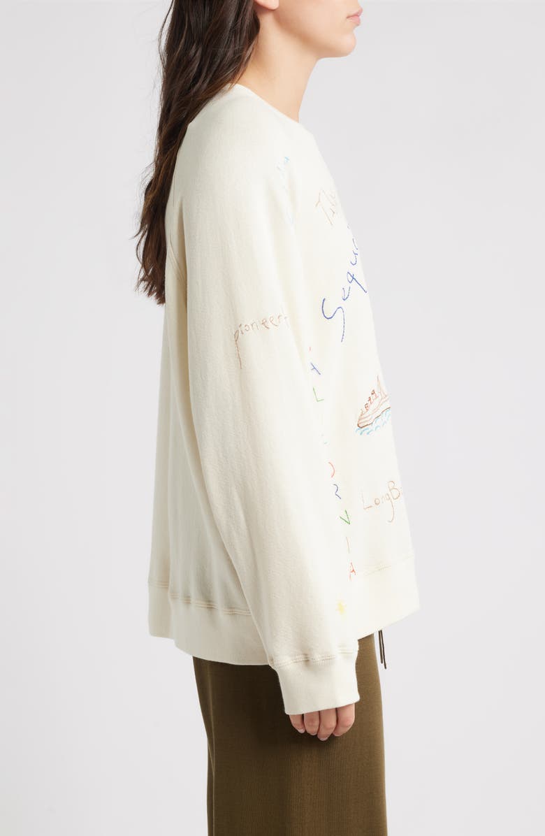 THE GREAT. The Slouch Crewneck Sweatshirt, Alternate, color, Washed White