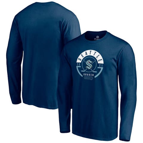 Men's Fanatics  Deep Sea Blue Seattle Kraken Block Party Long Sleeve T-Shirt
