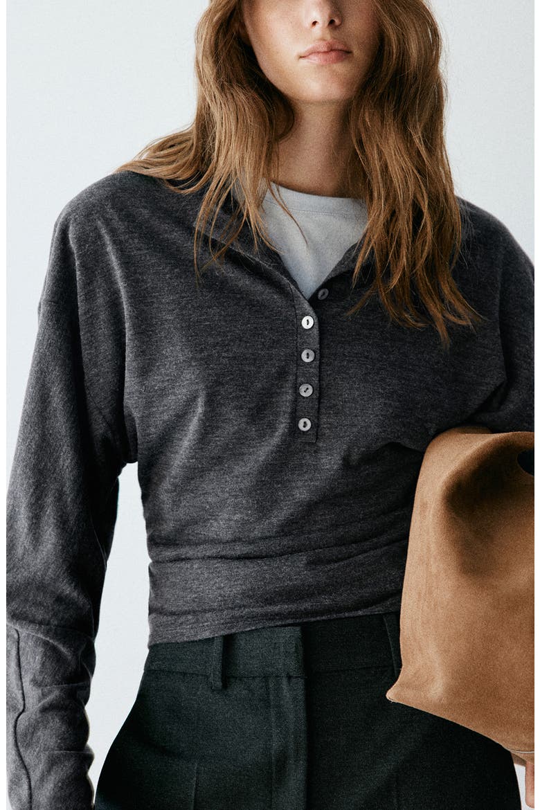 Henley Sweater, Main, color, GREY