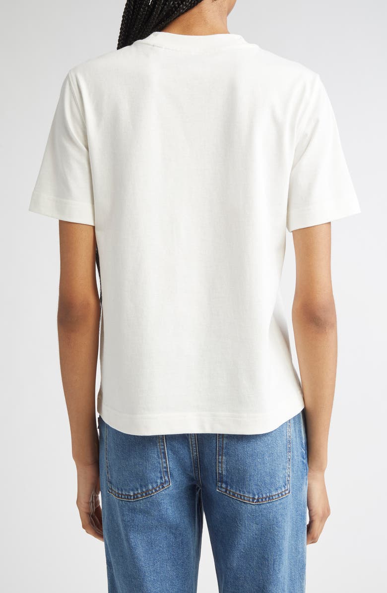 Burberry Equestrian Knight Design Cross Stitch Embroidered T-Shirt, Alternate, color, Chalk