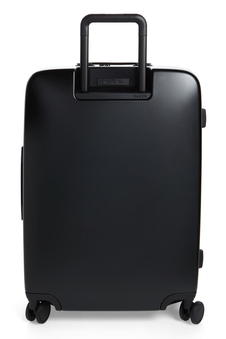 The A28 28-Inch Charging Wheeled Suitcase, Alternate, color, BLACK MATTE