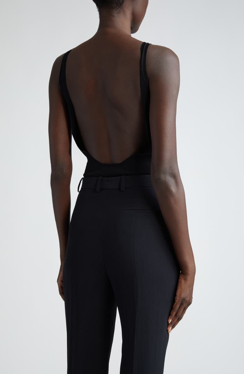 McQueen Seamless Open Back Bodysuit, Alternate, color, Black