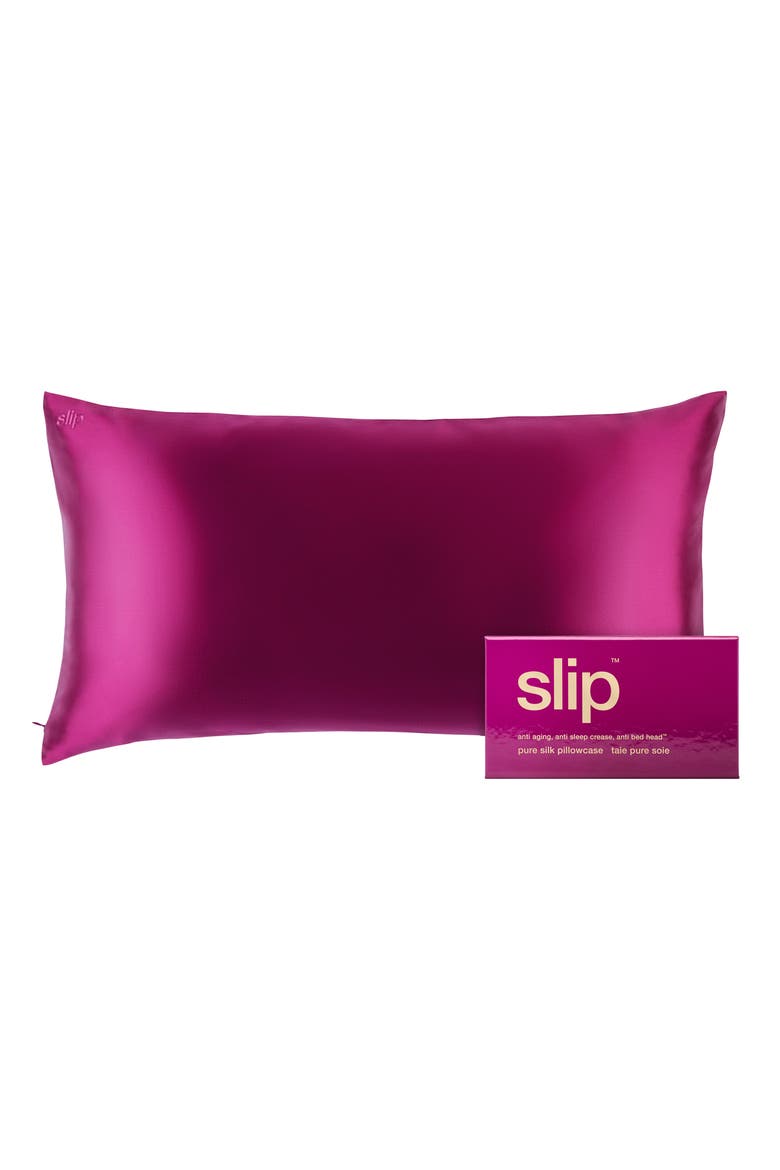 Pure Silk King Pillowcase, Main, color, ULTRA VIOLET