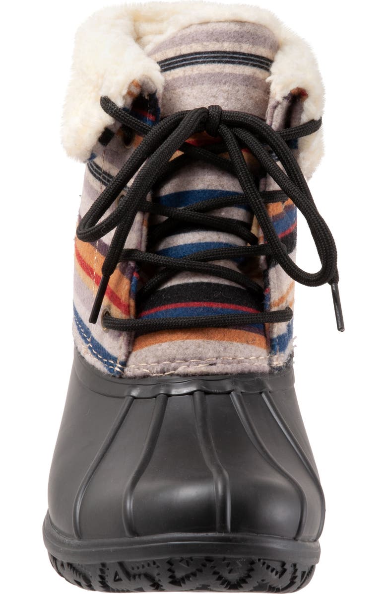Pendleton Bridger Stripe Waterproof Faux Shearling Lined Boot, Alternate, color,